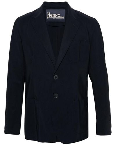Herno Single-breasted Blazer Jacket - Blue