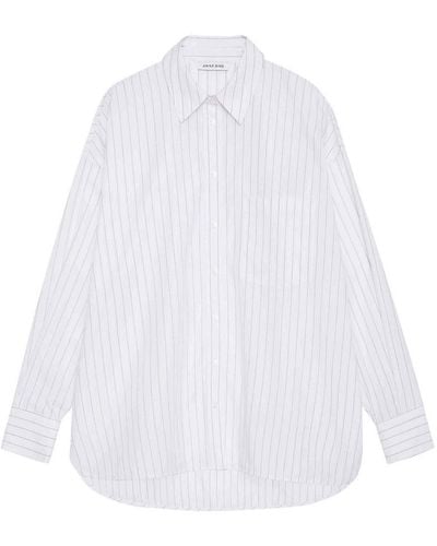 Anine Bing Chrissy Striped Shirt - White