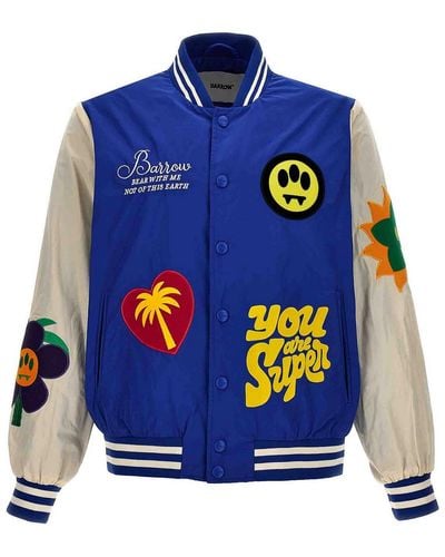 Barrow Embroidery Bomber Jacket And Patches - Blue