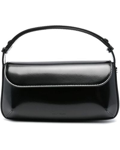 Courreges Sleek Leather Shoulder Bag - Black