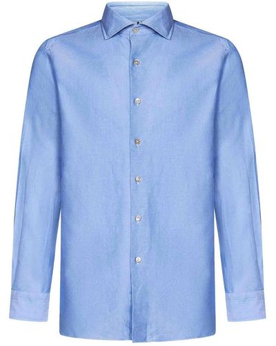 Luigi Borrelli Napoli Light Cotton Shirt - Blue