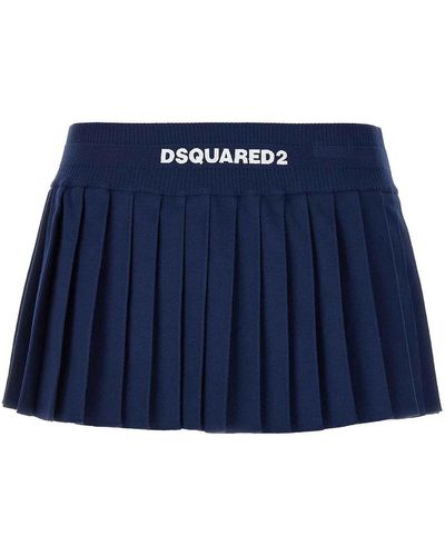 DSquared² Mini Pleated Skirt - Blue