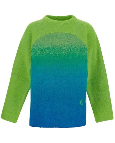 ERL Multicolour Crewneck With Long Sleeves - Green