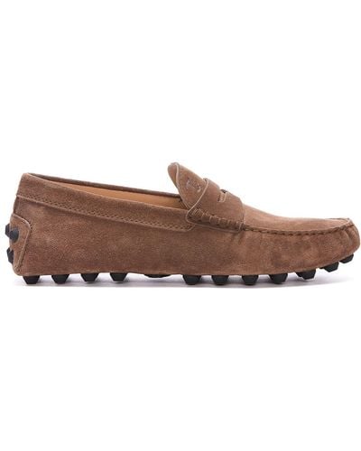 Tod's Suede Driving Loafers - Brown