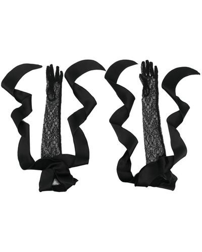 David Koma Ruffle Lace Gloves - White