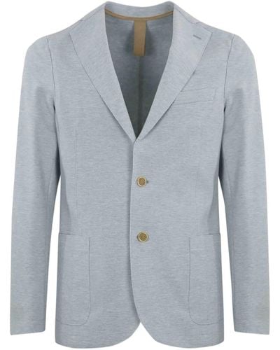 Eleventy Single-breasted Cotton Jacket - Blue