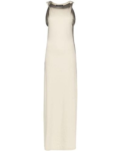 Y. Project Twisted Shoulder Cotton Long Dress - White