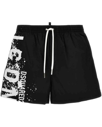 DSquared² Midi Boxer Shorts Beachwear - Black