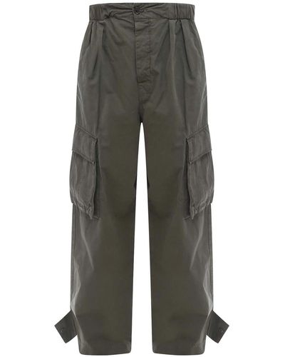 DARKPARK Cotton Cargo Trouser With Elastic Waistband - Grey