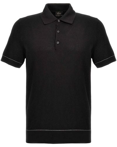 Brioni Textured Polo Shirt - Black