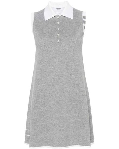 Thom Browne Knitted Mini Dress - Grey