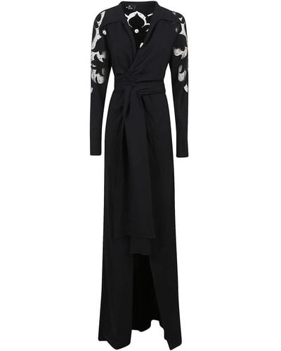 Etro V-neck Semi-sheer Dress - Black