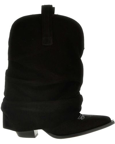 R13 Chunky Cowboy Boots - Black