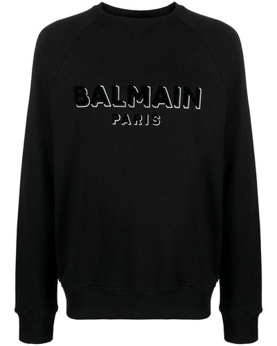Balmain Logo-print Crew-neck Sweatshirt - Black