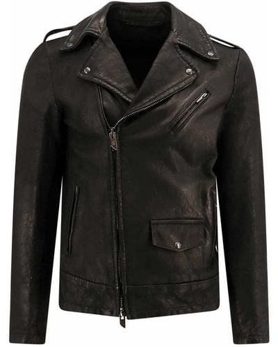 Salvatore Santoro Leather Jacket With Vintage Effect - Black