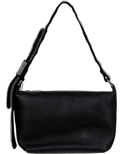 Kara Crystal Bow Shoulder Bag - Black