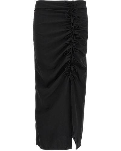 Ganni Midi Bow Skirt - Black