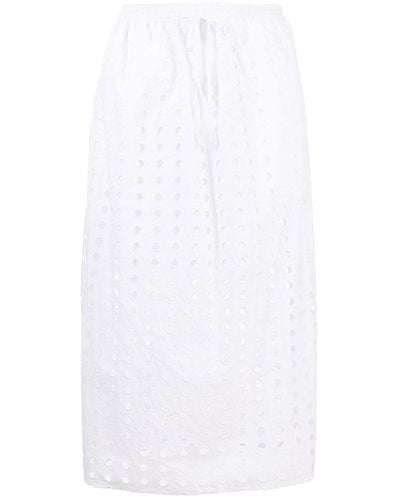 See By Chloé Midi Skirt With Eyelet - White