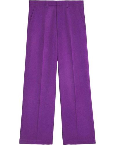 Ami Paris Paris Wide-leg Tailored Trousers - Purple