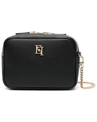 Elisabetta Franchi Gold-tone Logo Bag - Black
