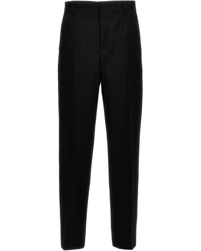 Versace Wool Twill Trousers - Black