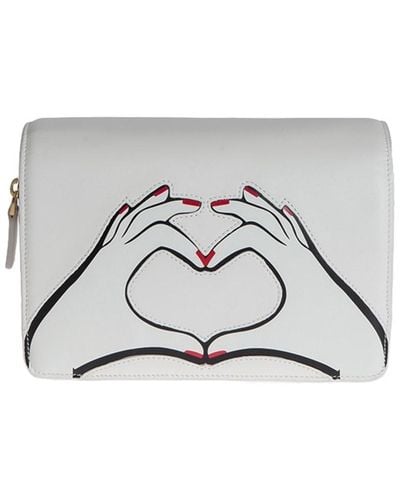 Lulu Guinness Printed Leather Bag - White