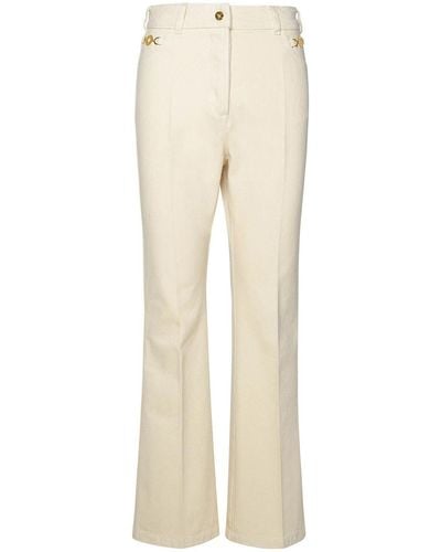 Patou Ivory Cotton Flare Jeans - Natural