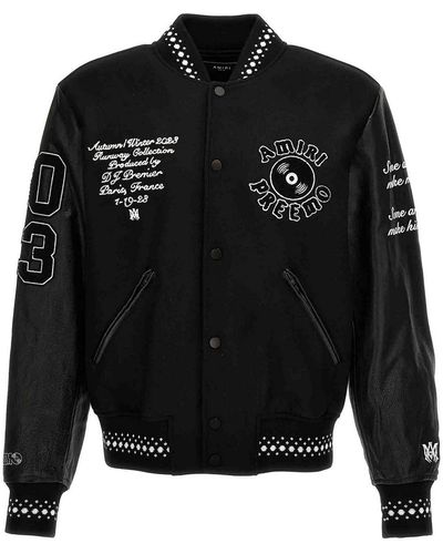 Amiri Embroidered Bomber Jacket Coats - Black