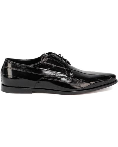 Dolce & Gabbana Copernico Python Derby Shoes - Black