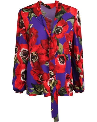 Dolce & Gabbana Floral Blouse - Red
