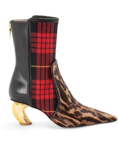 Roberto Cavalli Leather Boots - Red