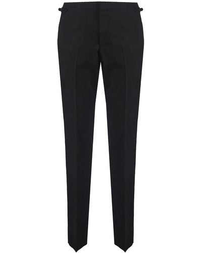 Burberry Tuxedo Pants In Wool And Cotton - Black