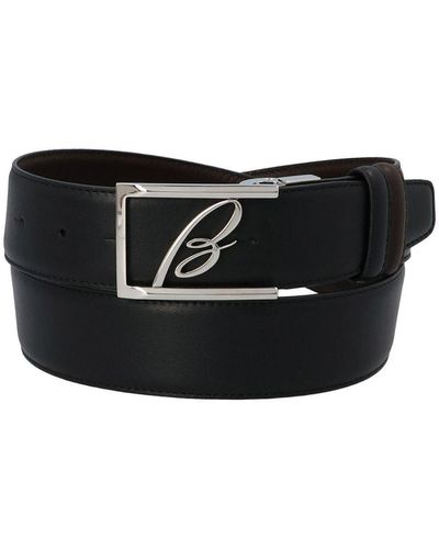 Brioni Reversible Logo Belt In And Black