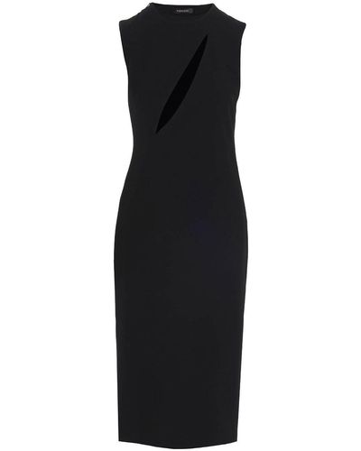Versace Cut Out Midi Dress - Black