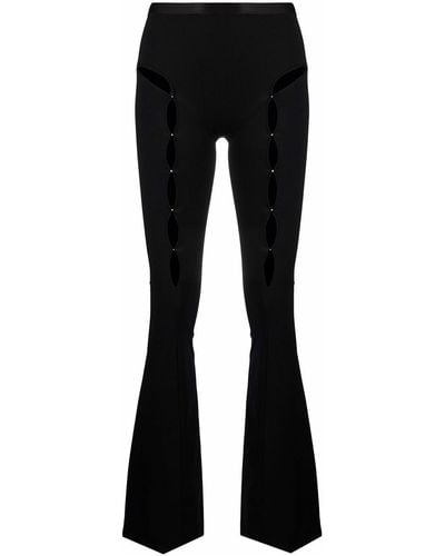 Rui Cut-out Detail Flared Trousers - Black