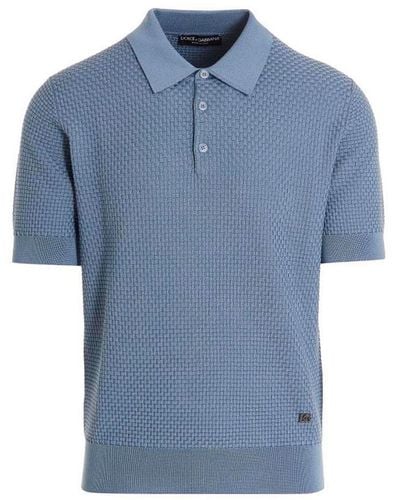 Dolce & Gabbana Knit Polo Shirt - Blue