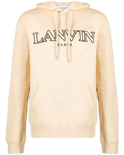 Lanvin Logo-embroidered Hoodie - Natural