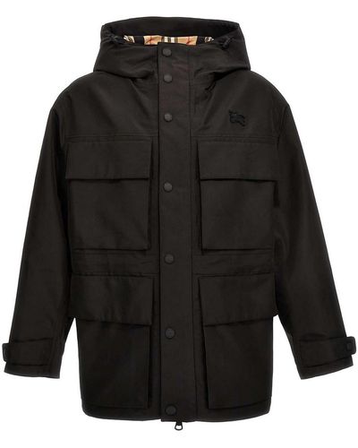 Burberry Brent Casual Jackets, Parka - Black