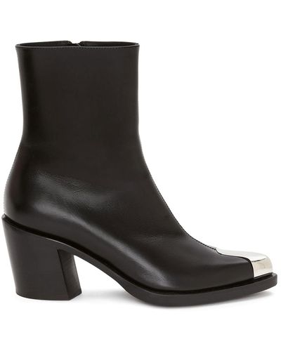 Alexander McQueen Leather Ankle Boots - Black