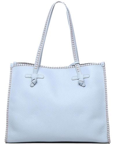 Gianni Chiarini Marcella Shopping Bag In Leather - Blue
