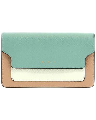 Marni Wallet With Shoulder Strap - Green