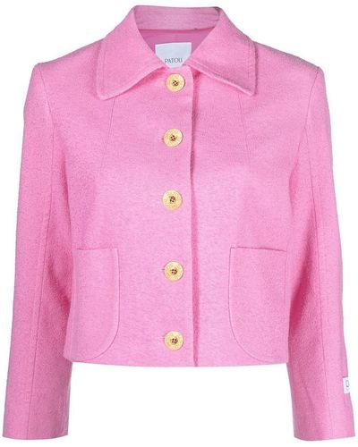 Patou Single-breasted Tweed Jacket - Pink