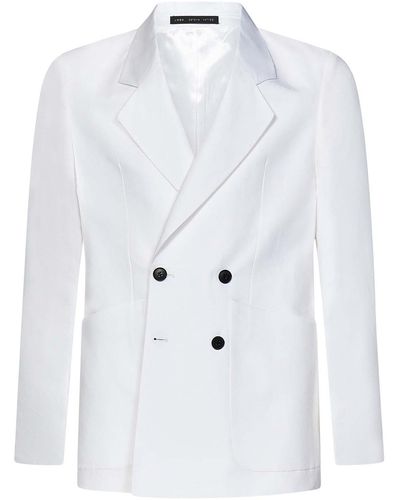 Low Brand Cotton Linen Double-breasted Blazer - White
