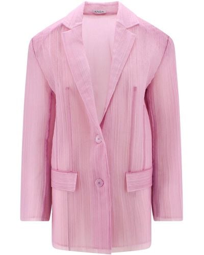 Krizia Pleated Tulle Blazer - Pink