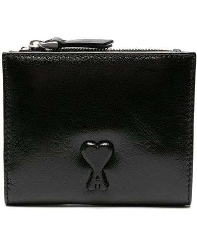 Ami Paris Leather Wallet - Black