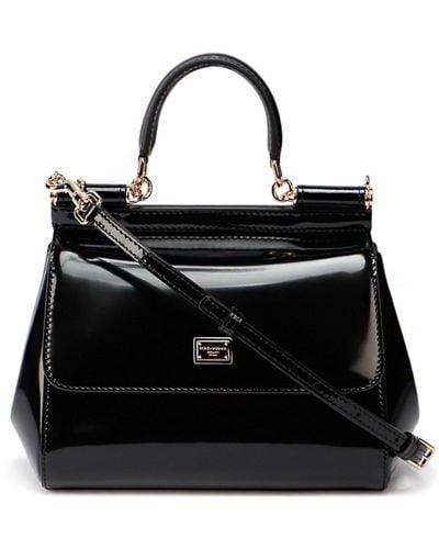 Dolce & Gabbana Sicily Leather Small Handbag - Black