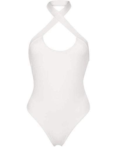 Off-White c/o Virgil Abloh Halterneck Open-back Swimsuit - White
