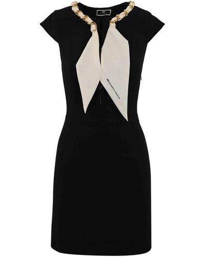 Elisabetta Franchi Crepe Minidress - Black