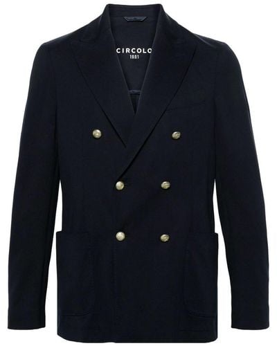 Circolo 1901 Double-breasted Pique Jacket - Blue