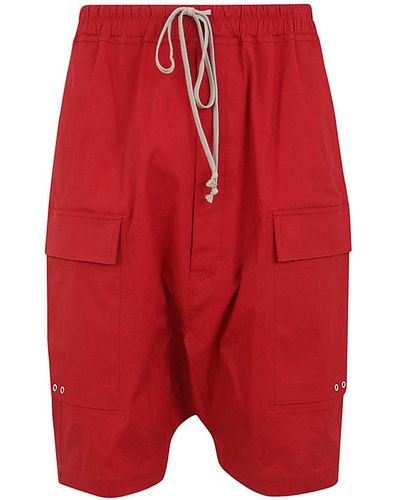 Rick Owens Cargo Pods Shorts - Red